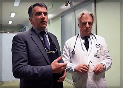 Il Direttore Generale Dott. Michele Brait e il Direttore della Cardiologia e Unità Coronarica dell'ospedale di Vigevano Dott. Enrico Pusineri