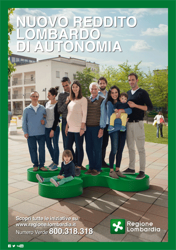 Poster di Regione Lombardia presentazione misure di sostegno alle famiglie Progetto Reddito di Autonomia